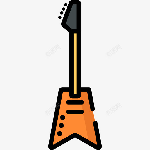 电吉他摇滚音乐会线性颜色图标svg_新图网 https://ixintu.com 摇滚音乐会 电吉他 线性颜色