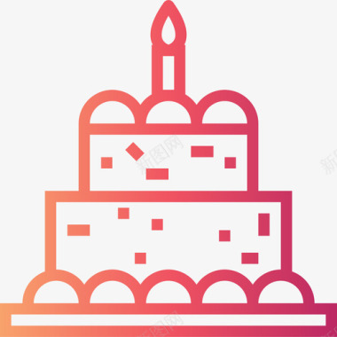 生日蛋糕生日派对19梯度图标图标
