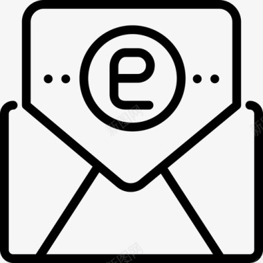电子邮件办公工具2线性图标图标