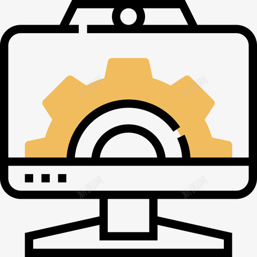 监视器技术设备2黄色阴影图标svg_新图网 https://ixintu.com 技术设备2 监视器 黄色阴影