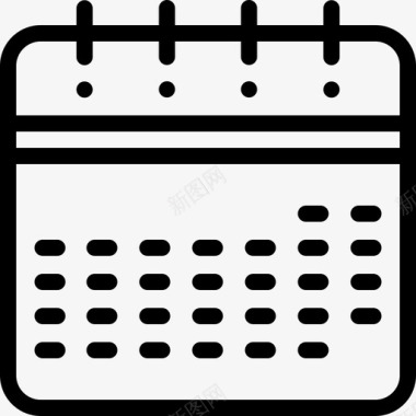 日历日历和日期4线性图标图标