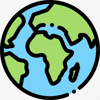 地球地理18线性颜色图标图标