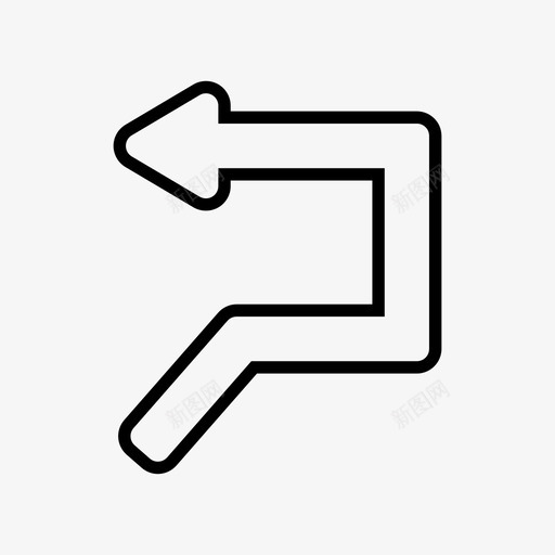 箭头向后方向图标svg_新图网 https://ixintu.com 向后 导航 方向 箭头 箭头空白圆角