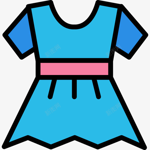 连衣裙55岁婴儿线性颜色图标svg_新图网 https://ixintu.com 55岁婴儿 线性颜色 连衣裙