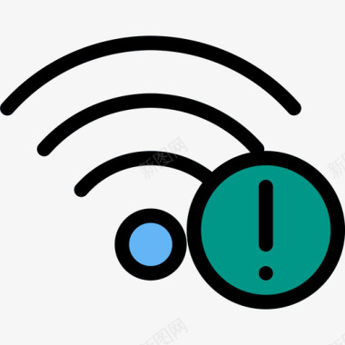 Wifi网络30线性彩色图标图标