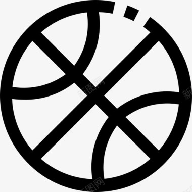 篮球运动和游戏直线型图标图标