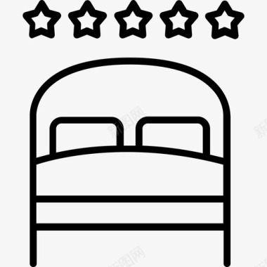 床45号酒店直线式图标图标