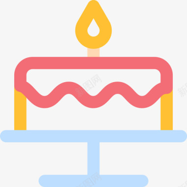 生日蛋糕59岁生日线性颜色图标图标