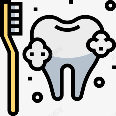 牙刷牙医5线性颜色图标图标