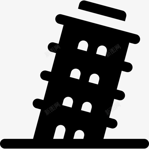 意大利比萨斜塔图标svg_新图网 https://ixintu.com 意大利比萨斜塔