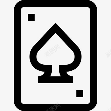 黑桃王牌运动和游戏直线型图标图标