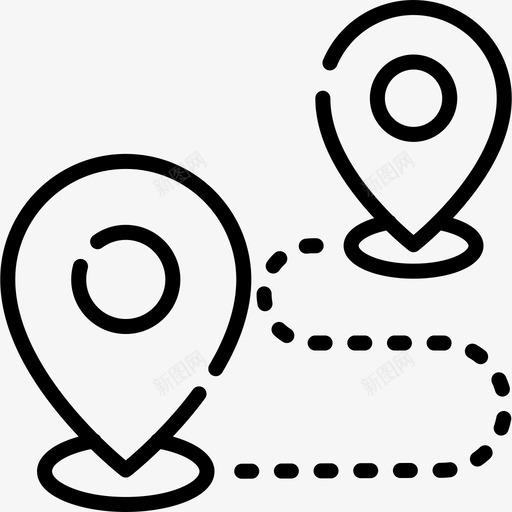 目的地导航地图3线性图标svg_新图网 https://ixintu.com 导航地图3 目的地 线性