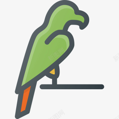 鹦鹉宠物配件线颜色图标图标