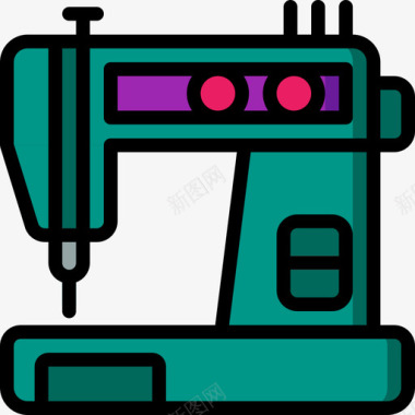 缝纫机家用电器5线颜色图标图标