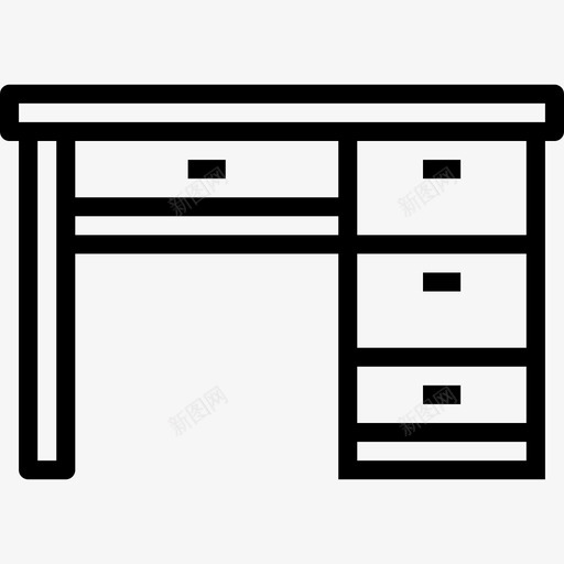 办公桌办公元素12直线型图标svg_新图网 https://ixintu.com 办公元素12 办公桌 直线型