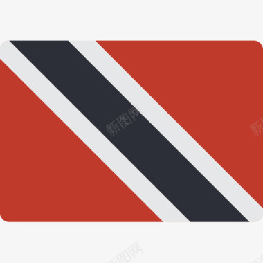 特立尼达和多巴哥国旗15平坦图标图标