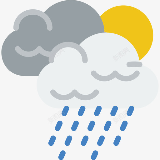 下雨55号天气平坦图标svg_新图网 https://ixintu.com 55号天气 下雨 平坦