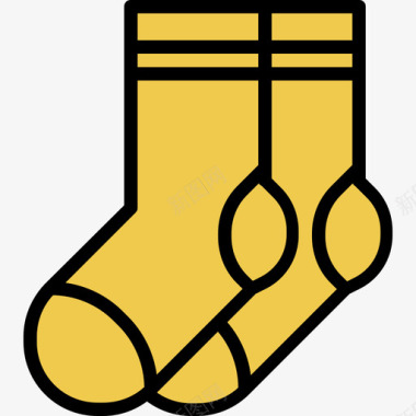 袜子足球元素线颜色图标图标