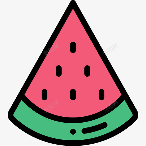 西瓜野餐和烧烤线性颜色图标svg_新图网 https://ixintu.com 线性颜色 西瓜 野餐和烧烤