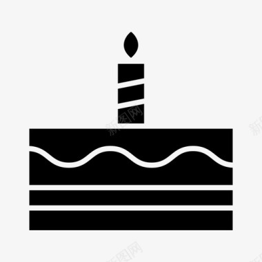 生日蛋糕蜡烛生日黑图标图标