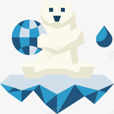 北极熊生态104扁平图标图标