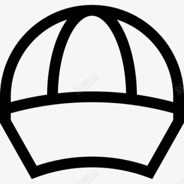 棒球帽7号直线型图标图标