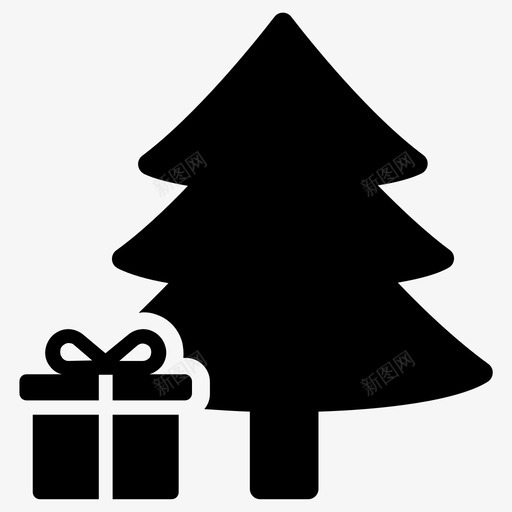 圣诞节圣诞礼物圣诞树图标svg_新图网 https://ixintu.com 圣诞树 圣诞礼物 圣诞节 礼物