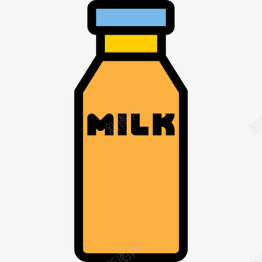 牛奶咖啡店50线性颜色图标图标