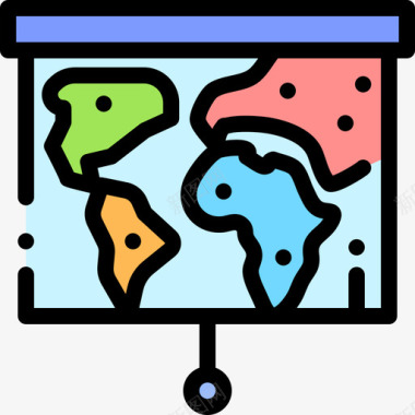 地理导航和地图7线性颜色图标图标