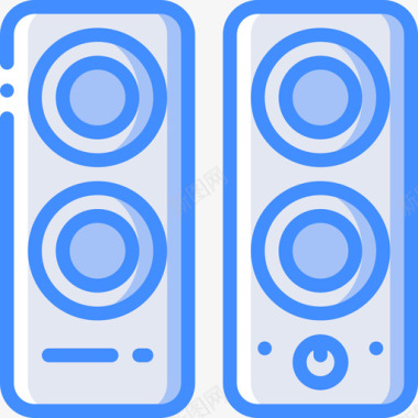 扬声器pc组件4蓝色图标图标