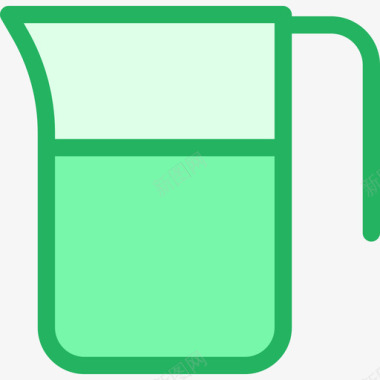 水壶24号酒吧线形绿色图标图标