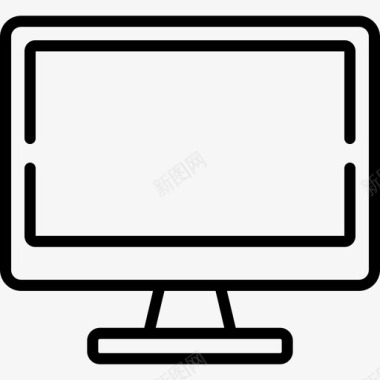 显示器计算机部件3线性图标图标