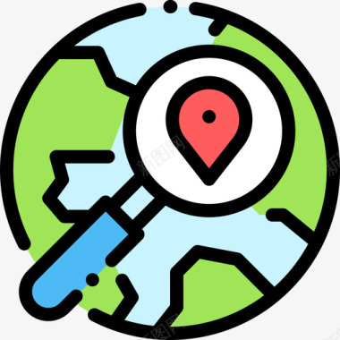 搜索导航和地图7线性颜色图标图标