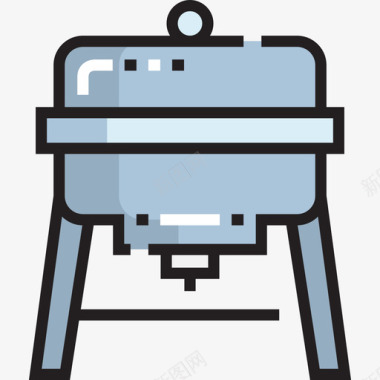 烤架烤肉24线性颜色图标图标