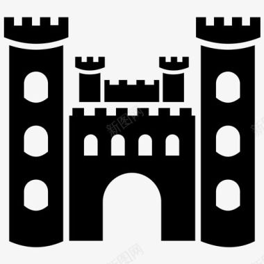 波伊斯城堡中世纪防御工事波伊斯建筑图标图标