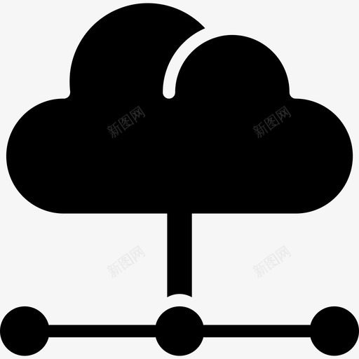 云计算网络4填充图标svg_新图网 https://ixintu.com 云计算 填充 网络4
