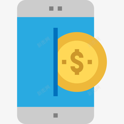 移动电话银行17扁平图标svg_新图网 https://ixintu.com 扁平 移动电话 银行17