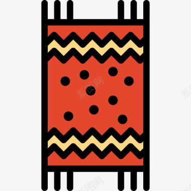 地毯家具67线性颜色图标图标