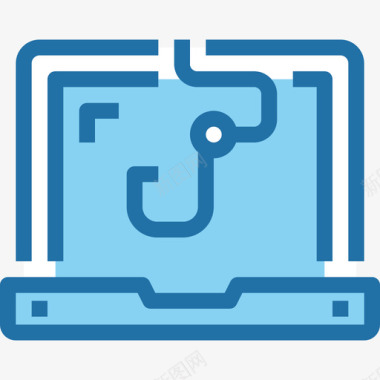 笔记本电脑互联网安全29蓝色图标图标