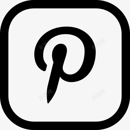 Pinterest社交媒体28线路32px图标svg_新图网 https://ixintu.com Pinterest 社交媒体28 线路32px