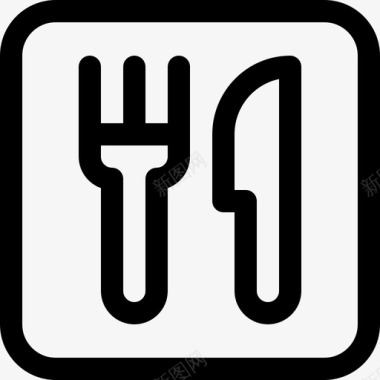 餐厅交通标志3线形图标图标