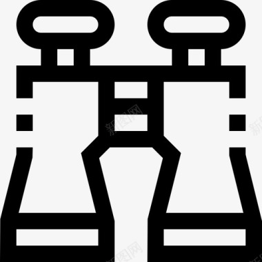 双筒望远镜旅游和酒店直线图标图标