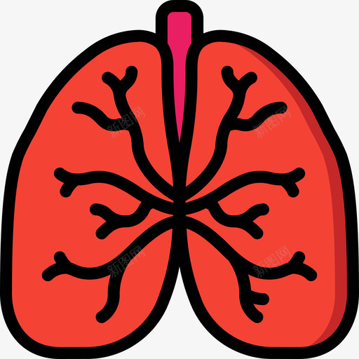 肺医用106线性颜色图标svg_新图网 https://ixintu.com 医用106 线性颜色 肺
