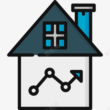 房子金融67线性颜色图标图标