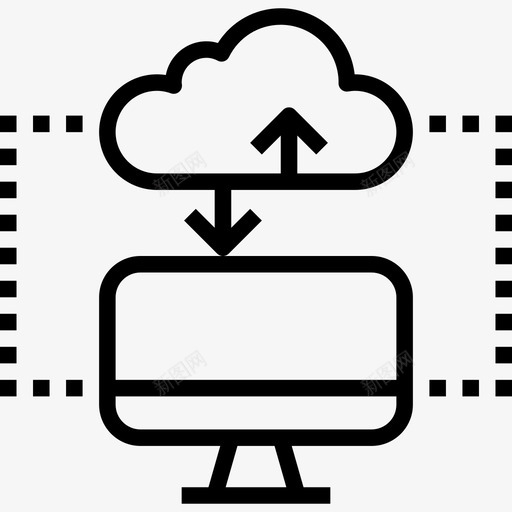 云网络托管2线性图标svg_新图网 https://ixintu.com 云 线性 网络托管2