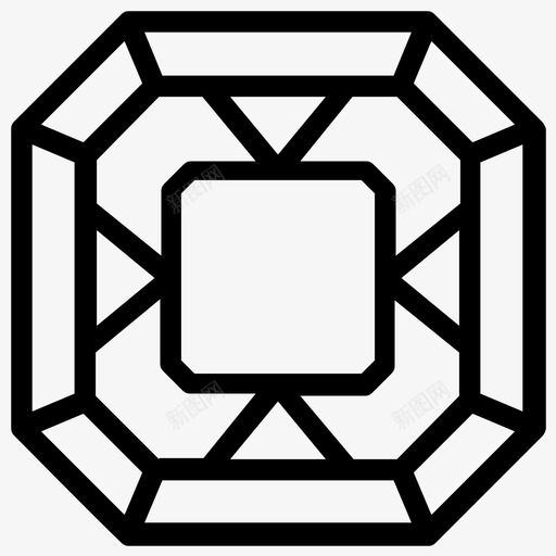 钻石水晶宝石图标svg_新图网 https://ixintu.com 宝石 水晶 石头 钻石 钻石线图标