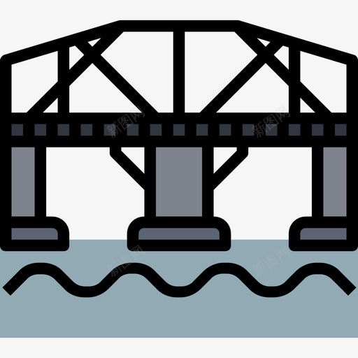 桥城市元素31线性颜色图标svg_新图网 https://ixintu.com 城市元素31 桥 线性颜色