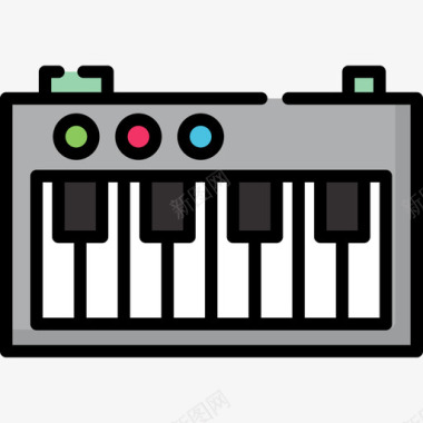 钢琴普通艺术14线色图标图标