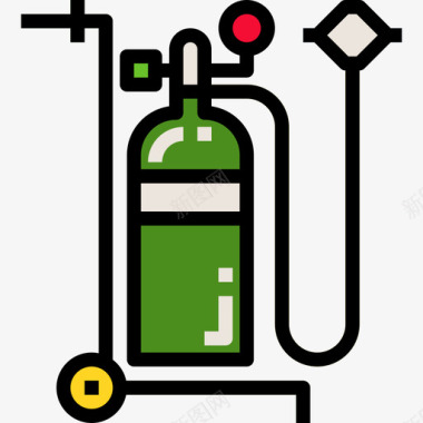 氧气罐医疗保健10线性颜色图标图标