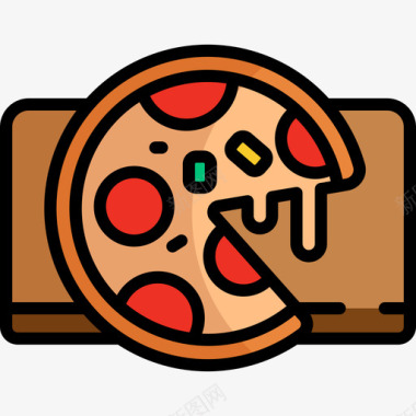披萨业余爱好3线性颜色图标图标